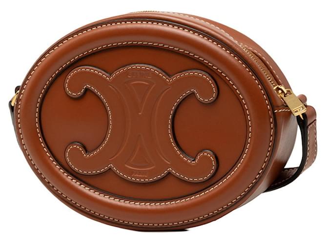 Céline Borsa a tracolla ovale Celine Triomphe Marrone - vista 2