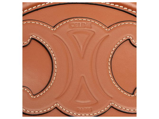 Céline Borsa a tracolla ovale Celine Triomphe Marrone - vista 4