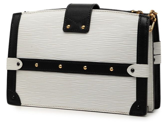 Borsa a tracolla con catena Louis Vuitton Epi Trunk Clutch Nero Bianco - vista 2
