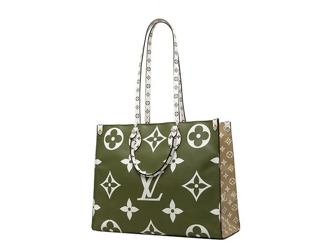 Borsa Tote Louis Vuitton Monogram Giant OnTheGo GM Bianco Beige Verde - vista 2