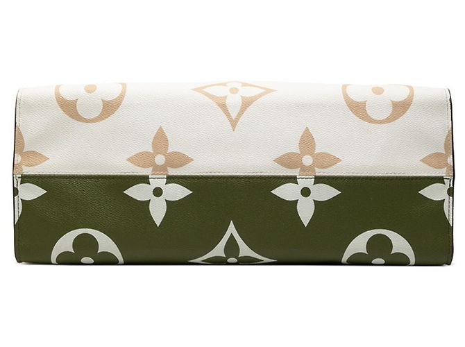 Borsa Tote Louis Vuitton Monogram Giant OnTheGo GM Bianco Beige Verde - vista 3