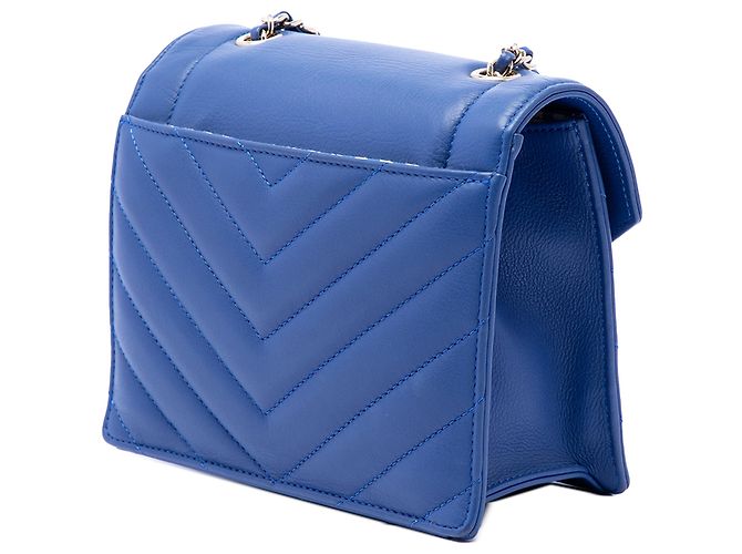 Chanel Blue Small CC Chevron Capretto Envelope Flap - vista 2