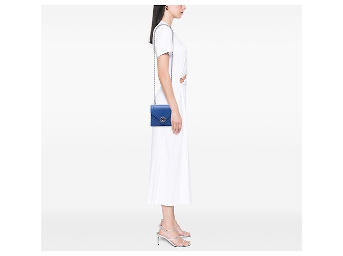 Chanel Blue Small CC Chevron Capretto Envelope Flap - vista 6