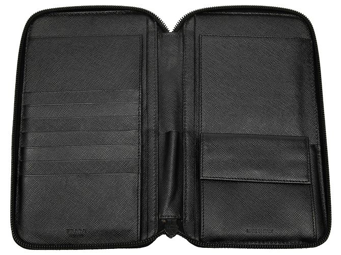 Cartera Prada Black Saffiano Zip Around Negro - Ansicht 6
