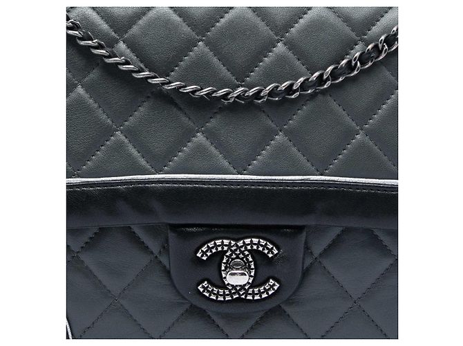 Chanel Gray Paris Salzburg Medium Bicolor gestepptes Lammleder Tyrolean Flap Braun - Ansicht 5