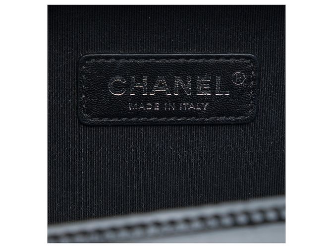 Borsa Camera Chanel Silver Glitter Patent Evening On The Moon - vista 5