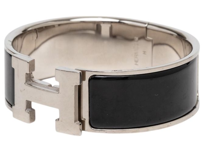 Bracciale Hermès Black Wide Enamel Clic Clac H PM Nero - vista 2