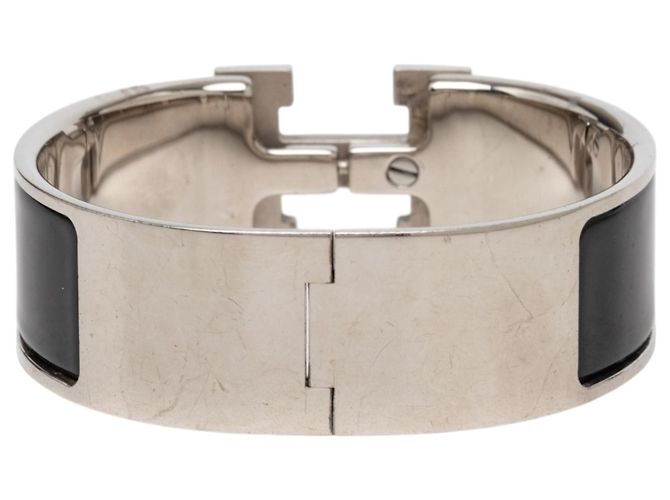 Bracciale Hermès Black Wide Enamel Clic Clac H PM Nero - vista 3