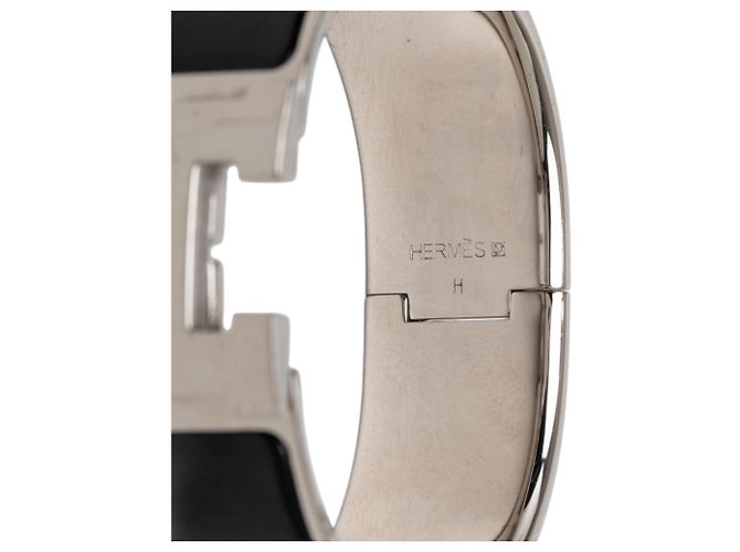 Bracciale Hermès Black Wide Enamel Clic Clac H PM Nero - vista 4