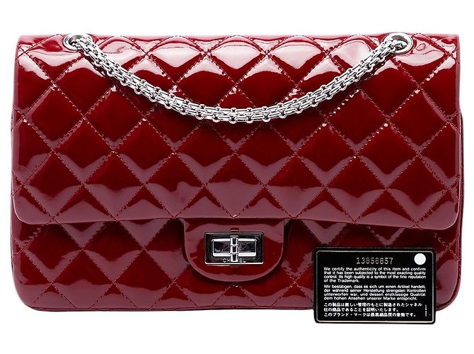 Chanel Red Quilted Patent Reissue 2.55 Double Flap 227 Rosso - vista 7
