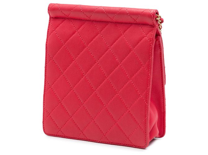 Chanel Red Small Quilted Lambskin Chic Pearls Flap Rosso - vista 2