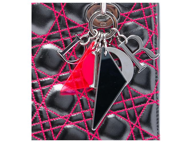 Dior Grigio Anselm Reyle Medium Cannage Lady Dior in agnello metallizzato Marrone Grigio antracite - vista 5