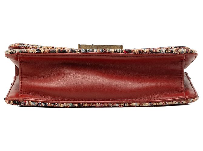 Chanel Brown Mini Quilted Tweed Beauty Lock Flap Marrone - vista 3