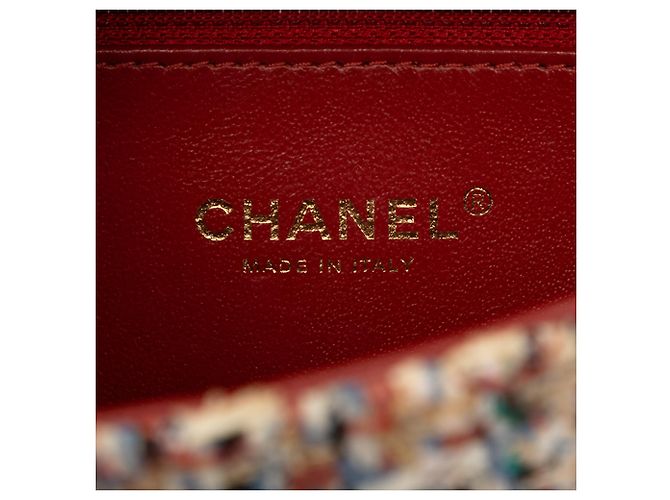 Chanel Brown Mini Quilted Tweed Beauty Lock Flap Marrone - vista 5