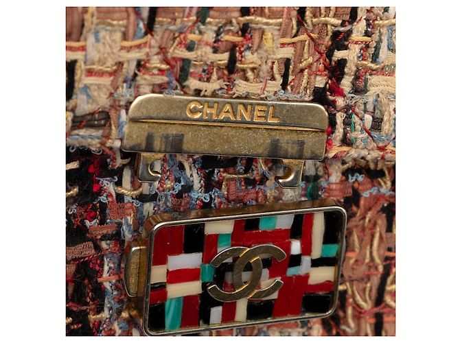 Chanel Brown Mini Quilted Tweed Beauty Lock Flap Marrone - vista 6