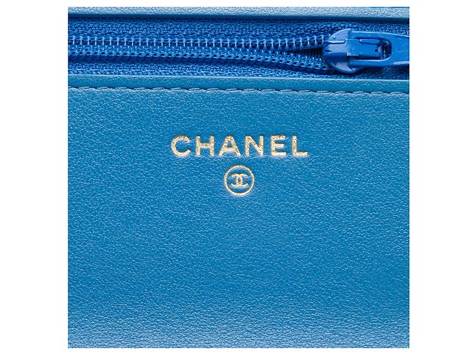 Chanel Blue Quilted Lambskin 19 Wallet On Chain Blau - Ansicht 5