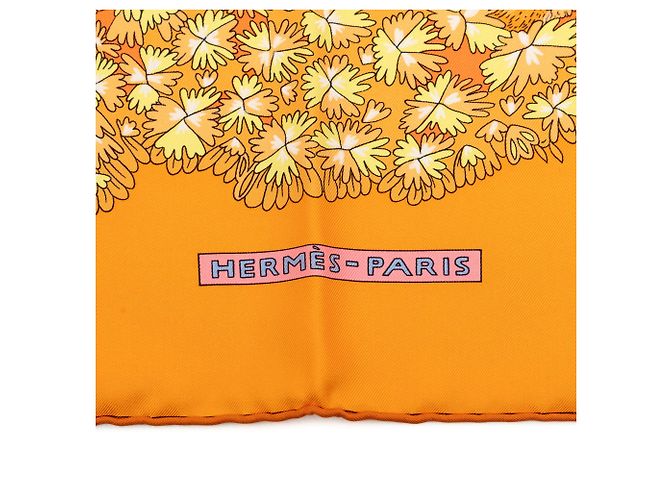 Sciarpa in seta Hermès Orange Ombres et Lumieres 90 Arancione - vista 3
