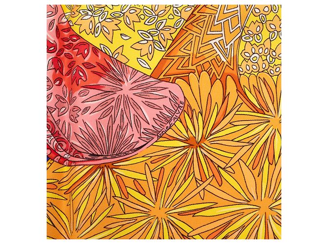Sciarpa in seta Hermès Orange Ombres et Lumieres 90 Arancione - vista 6