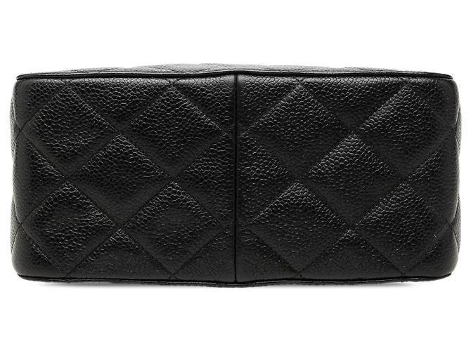 Chanel Black CC gesteppte Caviar Box Bag mit geschnitzter Schnalle Schwarz - Ansicht 3