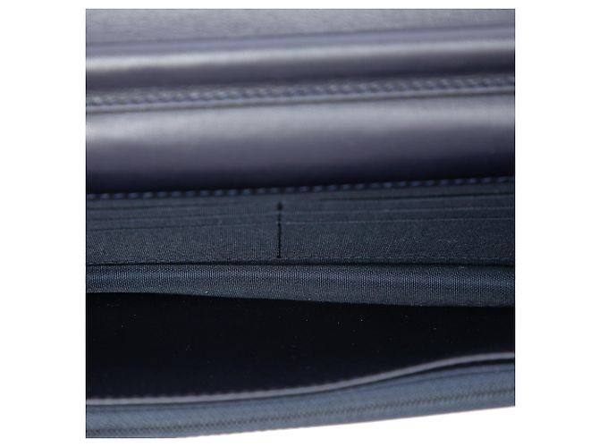 Wallet On Chain Portafoglio con catena in tela decorato con cristalli Chanel Blue Paris Shanghai Blu navy - vista 4