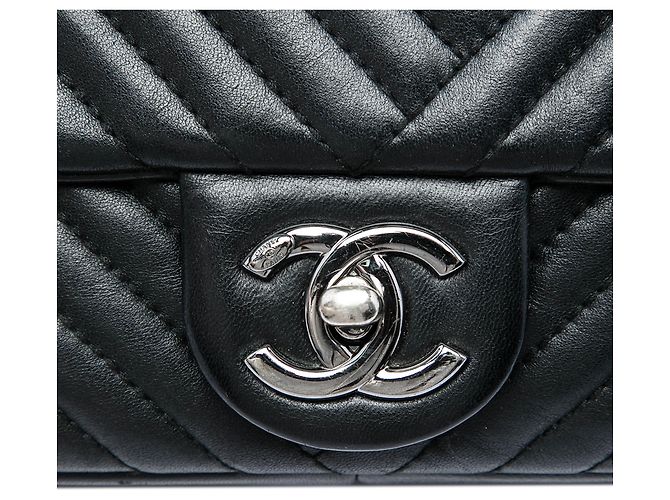 Chanel Black Small Lambskin CC Crossing Flap Nero - vista 5