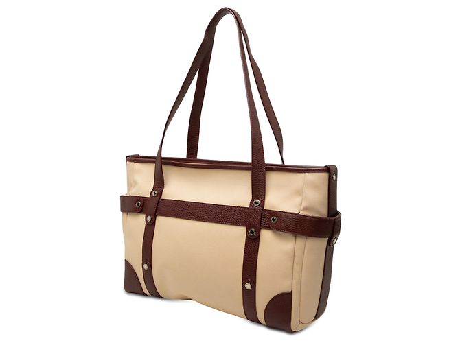 Bulgari Bvlgari Canvas-Tote mit beigem Lederbesatz - Ansicht 2