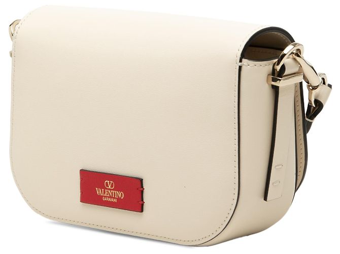 Borsa a tracolla Valentino VLogo Walk in pelle di vitello bianca Small Bianco Bianco sporco - vista 2
