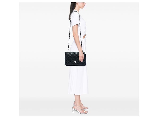 Chanel Black Jumbo Classic Caviar Single Flap Schwarz - Ansicht 5