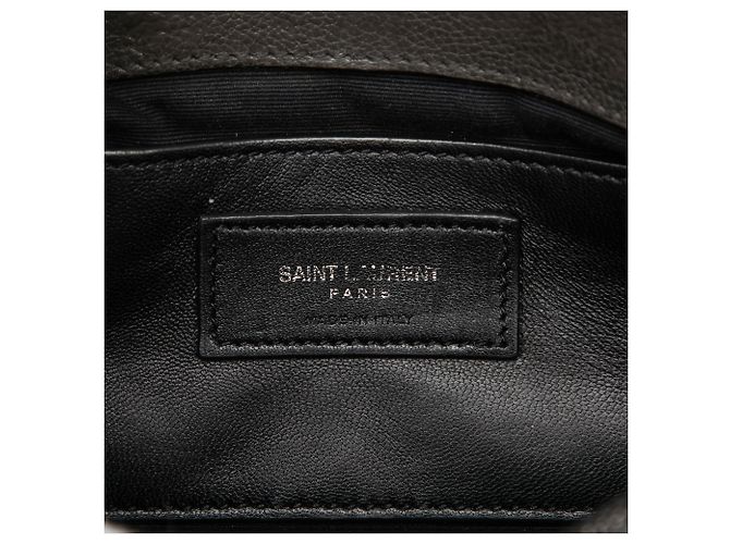 Bolsa Satchel Saint Laurent Chevron em pele de carneiro cinza Medium com monograma Marrom Cinza antracite - vista 5