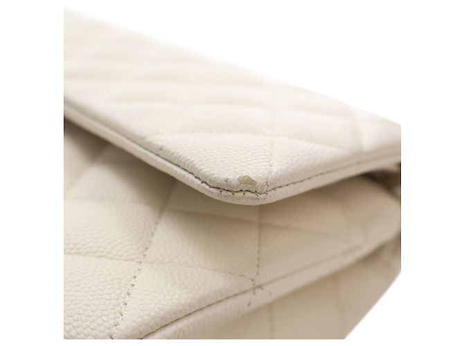 Chanel White Medium Classic Caviar Double Flap Bianco Crudo - vista 8