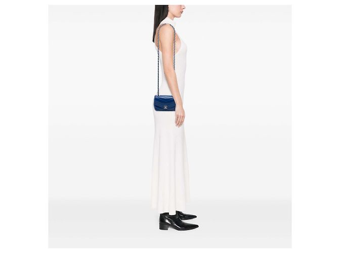 Chanel Blue Mini Caviar Chevron Data Center Envelope Flap - vista 6