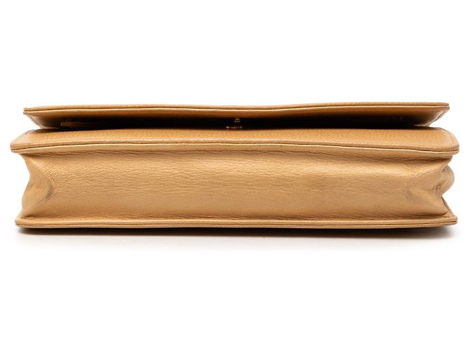Wallet On Chain Portafoglio con catena Chanel Beige CC Caviar - vista 3
