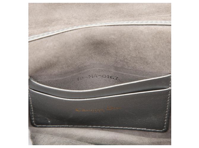 Clutch J'Adior in pelle di vitello metallizzata argento Dior con catena - vista 6