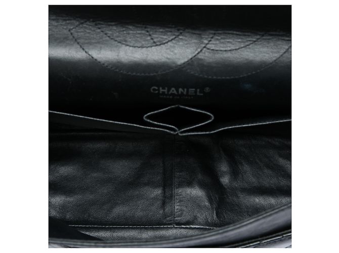 Chanel Black Quilted Crinkled Patent Reissue 2.55 Double Flap 227 Nero - vista 4