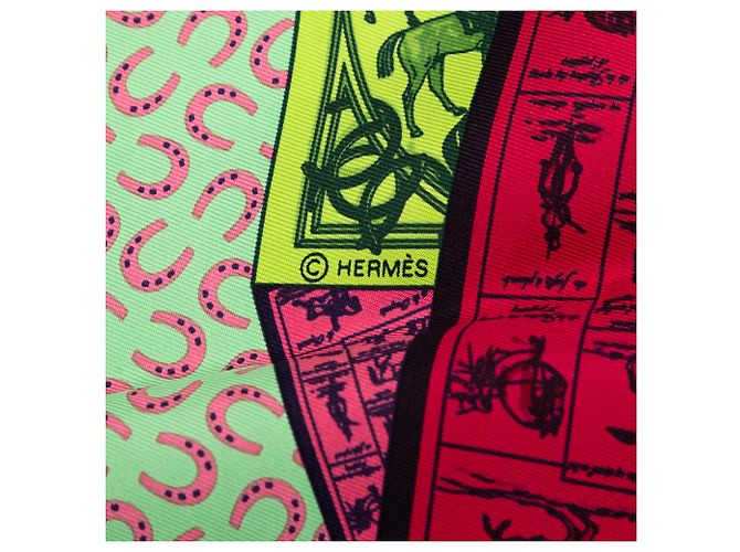 Sciarpa in seta Hermès Green A Cheval Sur Mon Carre Verde Verde chiaro - vista 5