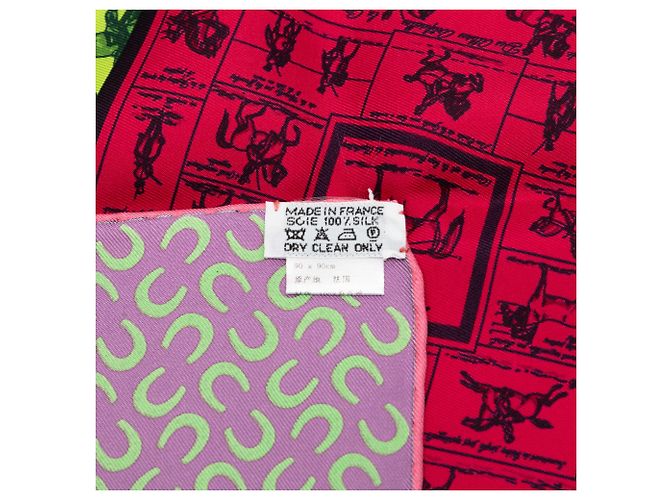 Sciarpa in seta Hermès Green A Cheval Sur Mon Carre Verde Verde chiaro - vista 6