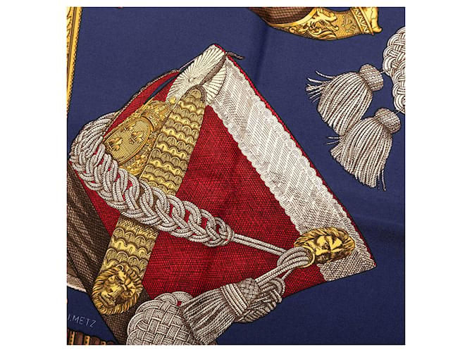 Sciarpa in seta Hermès Blue Grand Uniforme 90 Blu scuro - vista 4