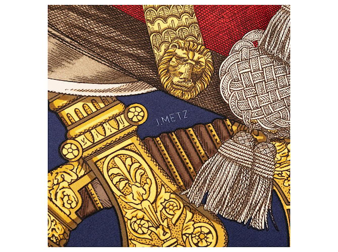 Sciarpa in seta Hermès Blue Grand Uniforme 90 Blu scuro - vista 6