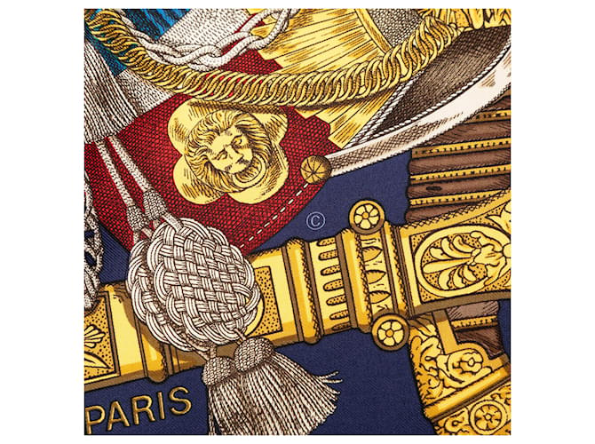 Sciarpa in seta Hermès Blue Grand Uniforme 90 Blu scuro - vista 7