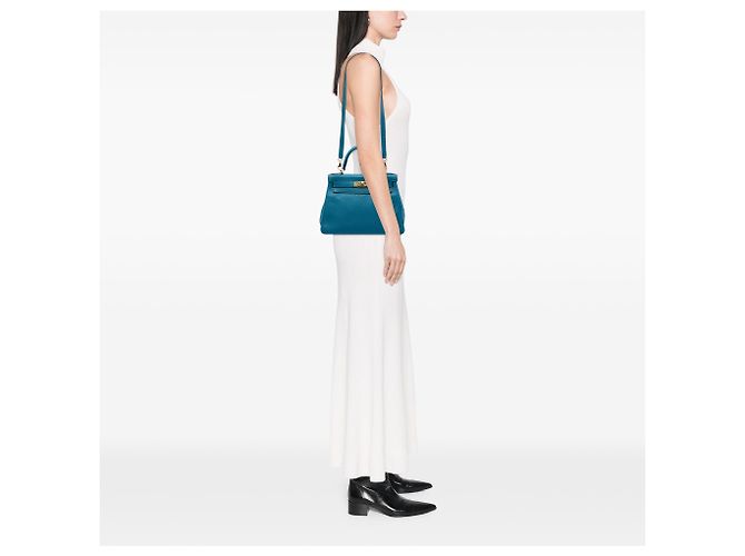 Hermès Blue Togo Kelly II Retourne 28 Blau - Ansicht 6