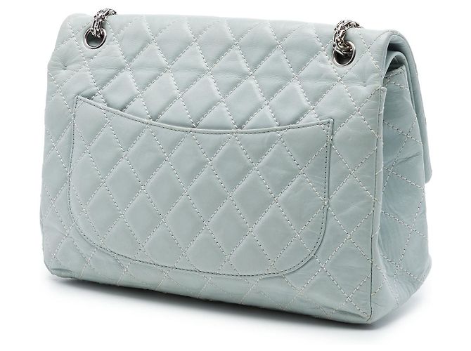 Chanel Reissue 2.55 Double Flap 227 in pelle di vitello invecchiata trapuntata grigia Marrone Grigio - vista 2