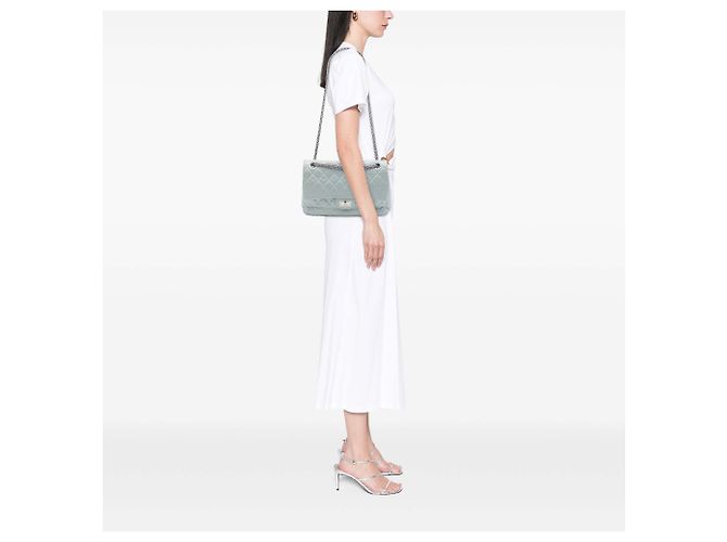 Chanel Reissue 2.55 Double Flap 227 in pelle di vitello invecchiata trapuntata grigia Marrone Grigio - vista 6