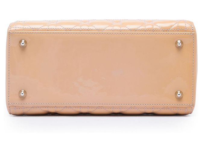 Dior Marrone Medium Patent Cannage Lady Dior Carne - vista 3
