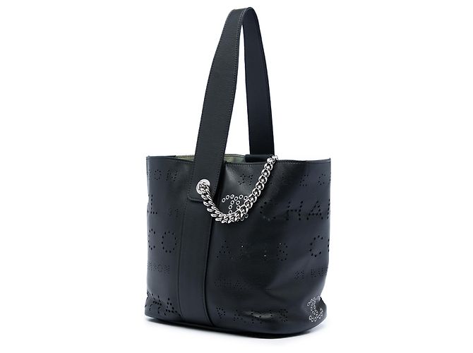 Borsa a secchiello Chanel Black Small Perforated Calfskin Logo Eyelet Nero - vista 2