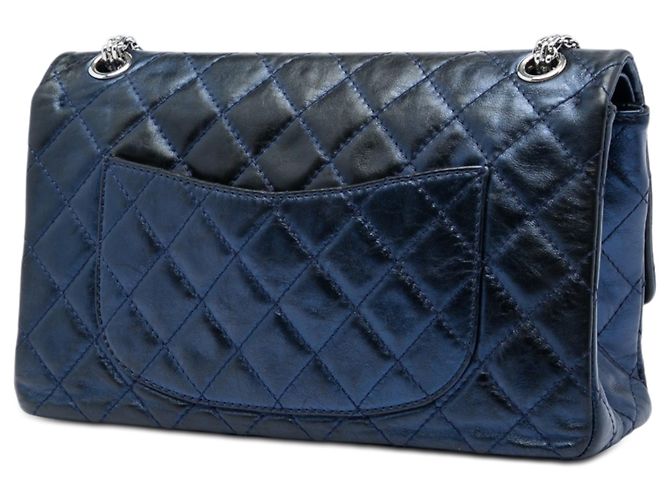 Chanel Blue Quilted Aged Calfskin Reissue 2.55 Double Flap 226 Blu navy - vista 2