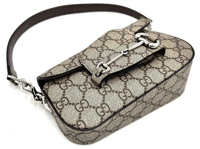 Borsa a tracolla Horsebit 1955 da donna Gucci Beige - vista 3