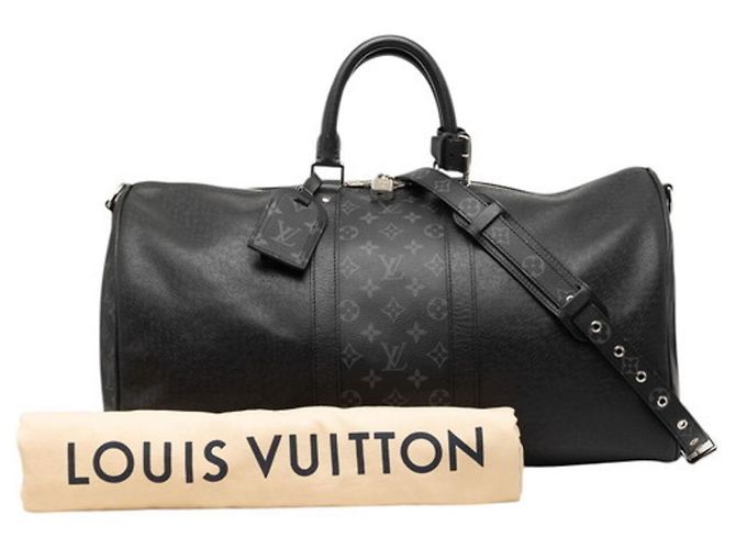 Louis Vuitton Taigarama Keepall Bandoulière 50 Borsa Boston Marrone Nero - vista 6