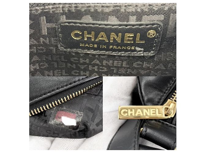 Borsa a tracolla Chanel in agnello nero - vista 5