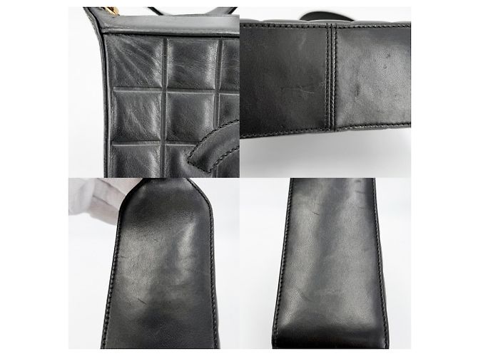 Borsa a tracolla Chanel in agnello nero - vista 6