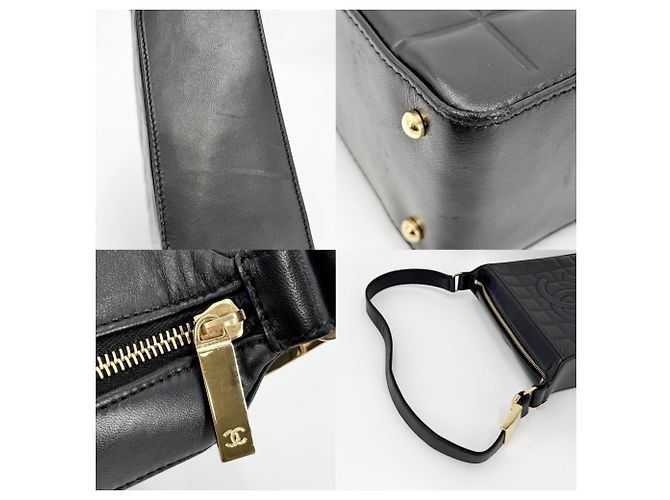 Borsa a tracolla Chanel in agnello nero - vista 7